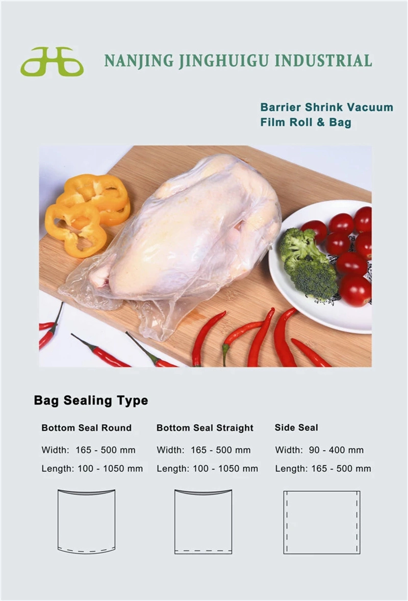 Custom Food Grade Clear Plastic Chicken Meat Heat Poultry Shrink Wrap Bags