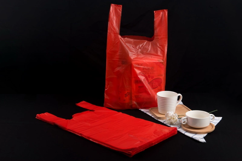 PVC Shrink Wrap Bags Compostable Packaging Blue Plastic Bags with Handles